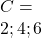 C = \\{2;4;6\\}