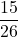 \dfrac{15}{26}